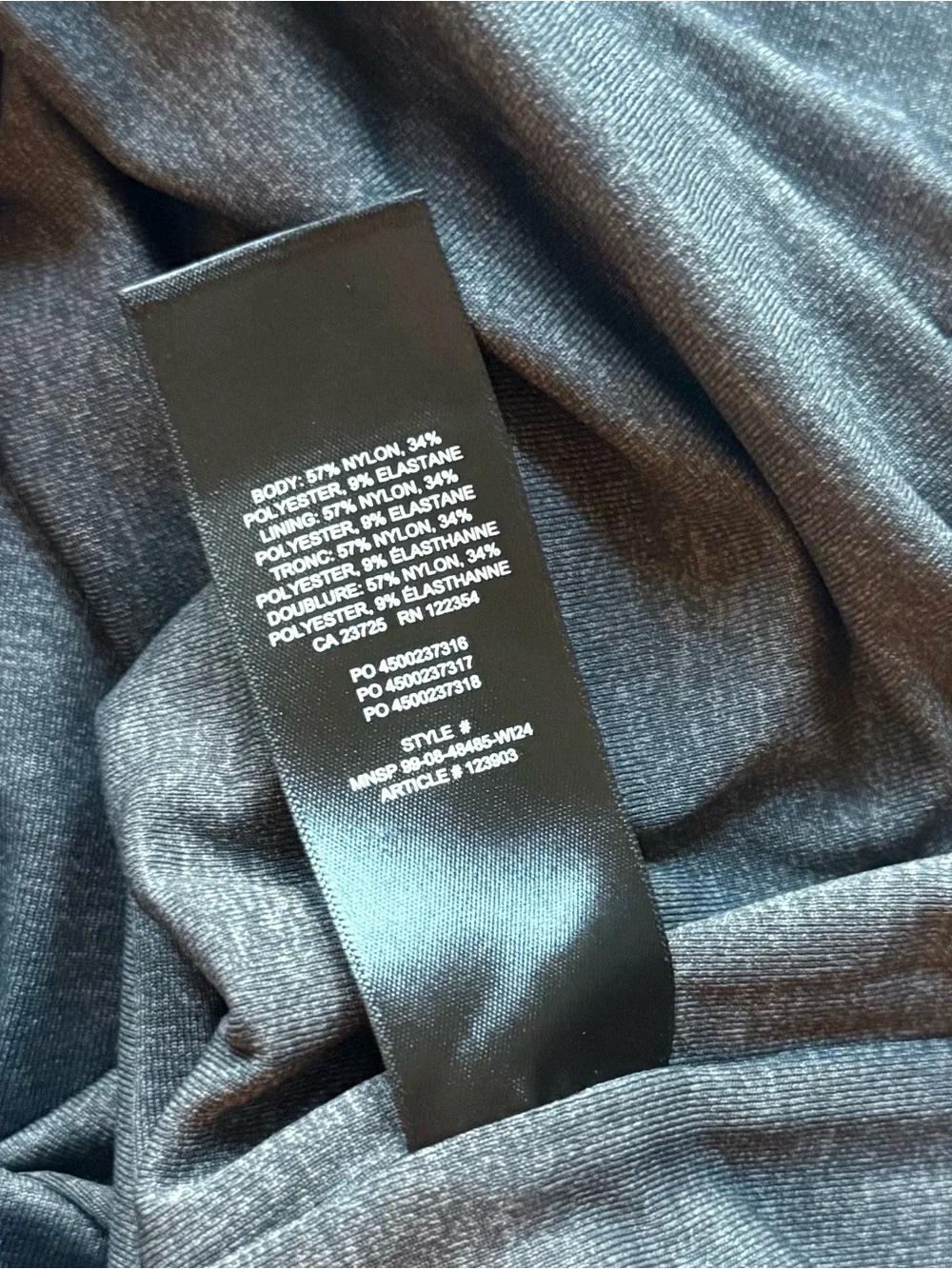 Aritzia Contour Crew Long-sleeve Maxi Dress Heather Charcoal - Picture 6 of 7